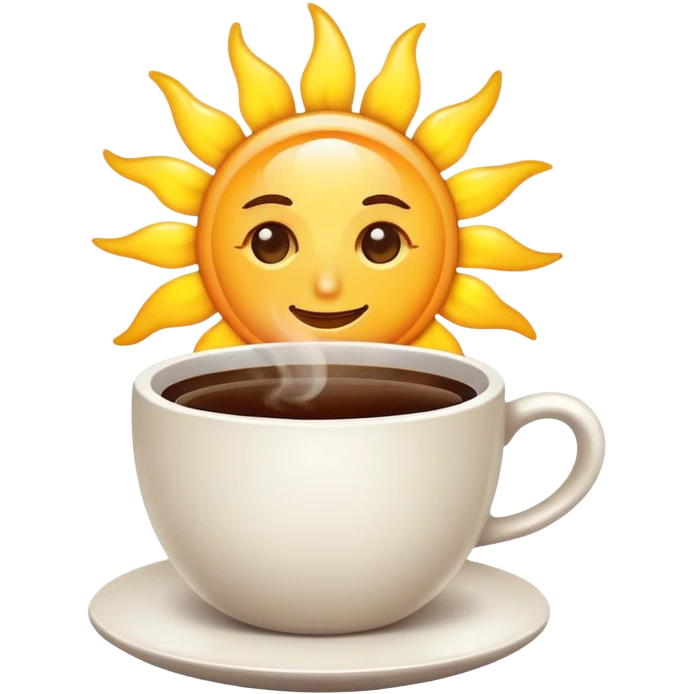 Sun and coffee emoji