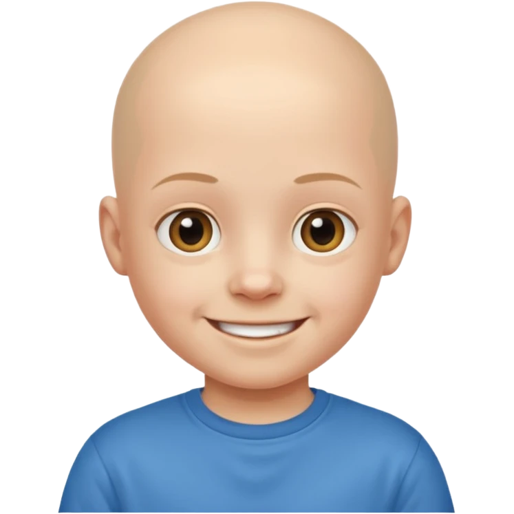 bald child with t shirt emoji