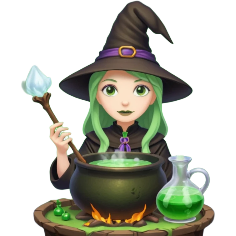 green witch cooking potion emoji