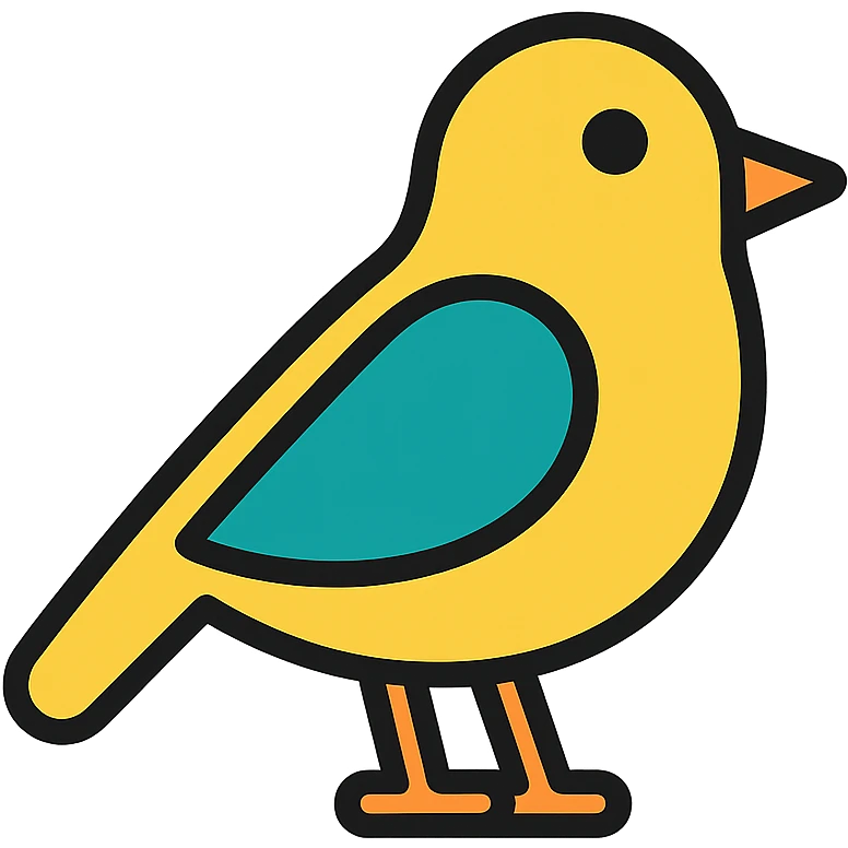 A bird in the style of an icon emoji