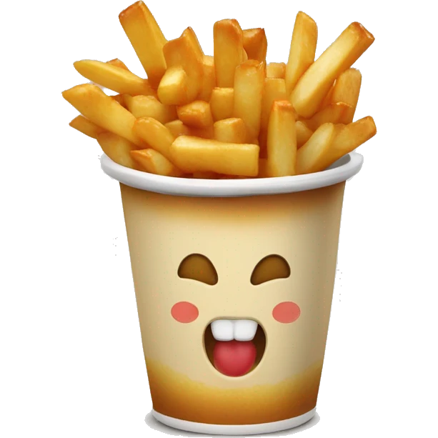 Poutine qui mange une poutine emoji