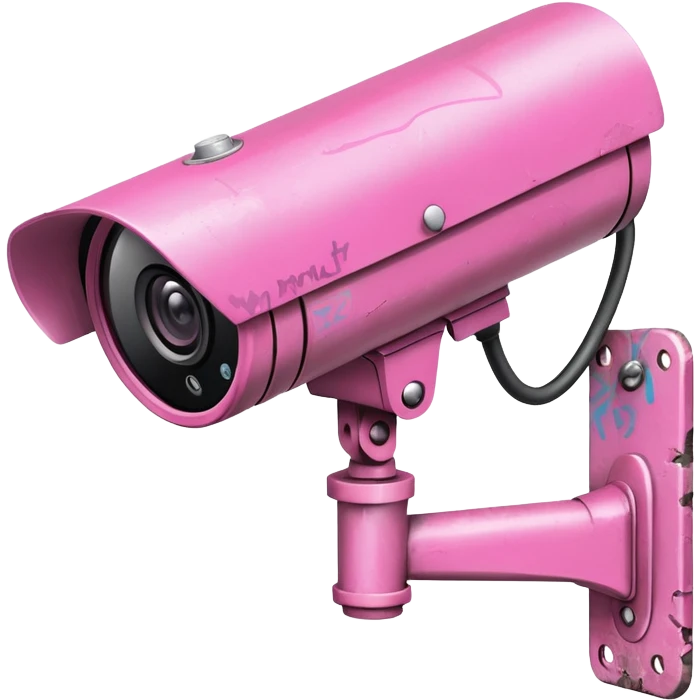 Security Camera pink with graffity emoji