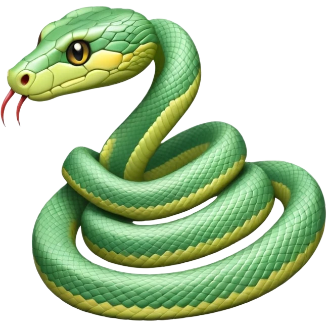 A pastel green snake emoji