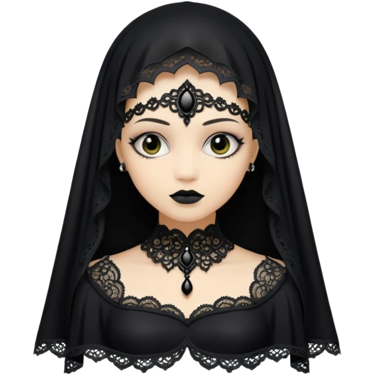 a black veil dark gothic emoji
