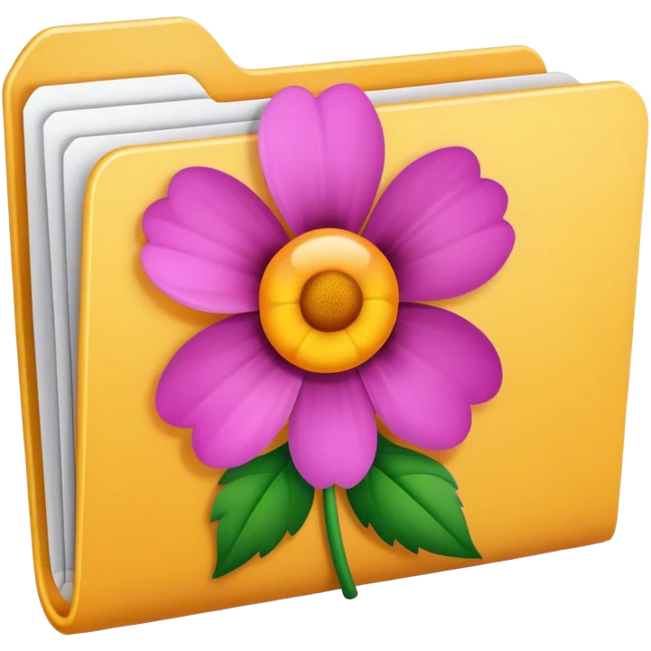 folder have flower on it emoji