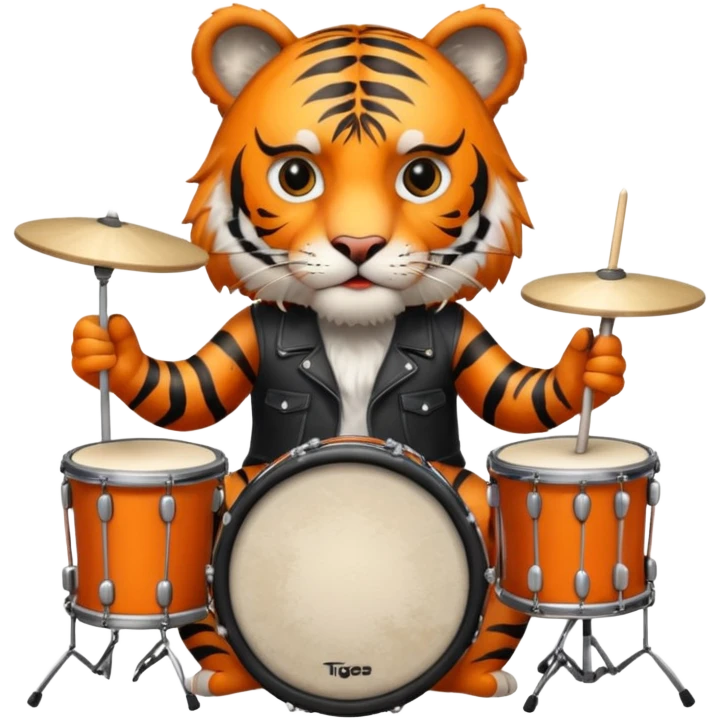 rockstar tiger who plays drumds emoji