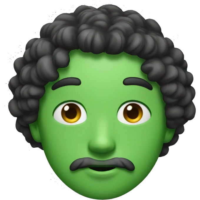 Homme cheveux noir bouclé yeux verts emoji
