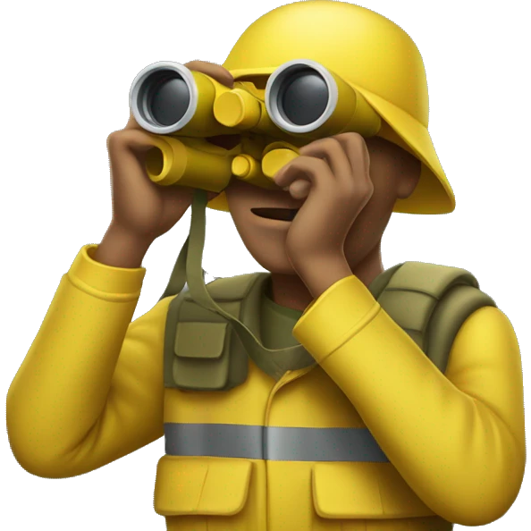 Yellow Army guy with binoculars  emoji