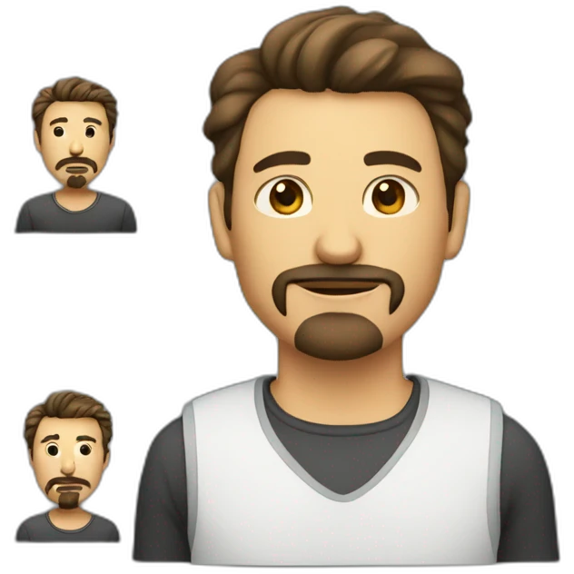 man with Goatee and without moustache emoji