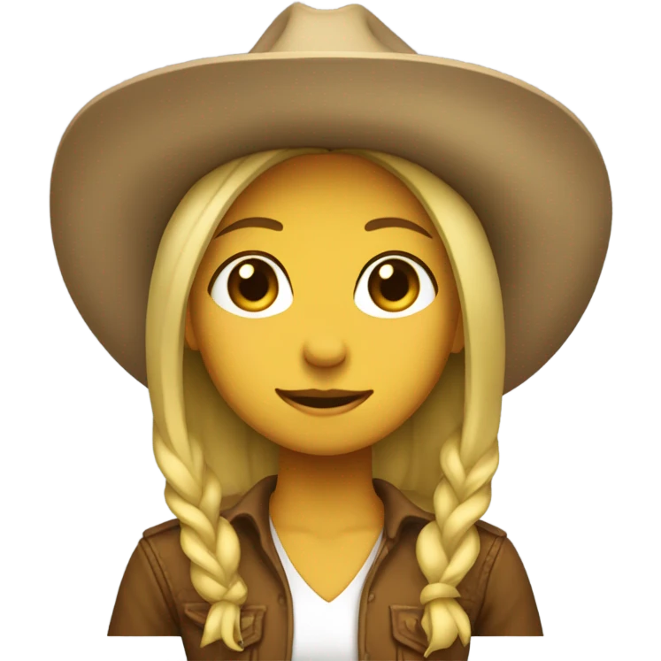 girl with cowboy hat, default yellow skin emoji