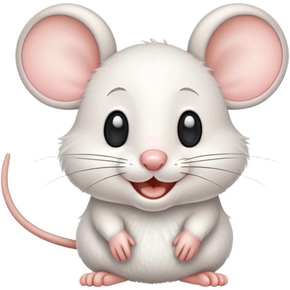 cartoon mouse with big round ears and a happy face emoji