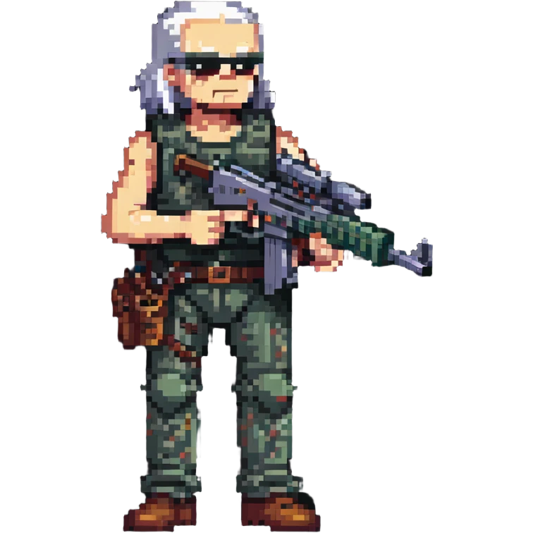 old skinny tough charismatic character from STALKER with a big machine gun emoji