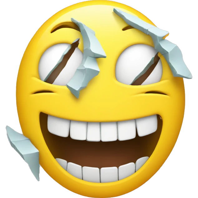 Smiley with broken teeth emoji