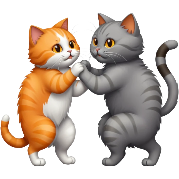 Two cats fighting emoji