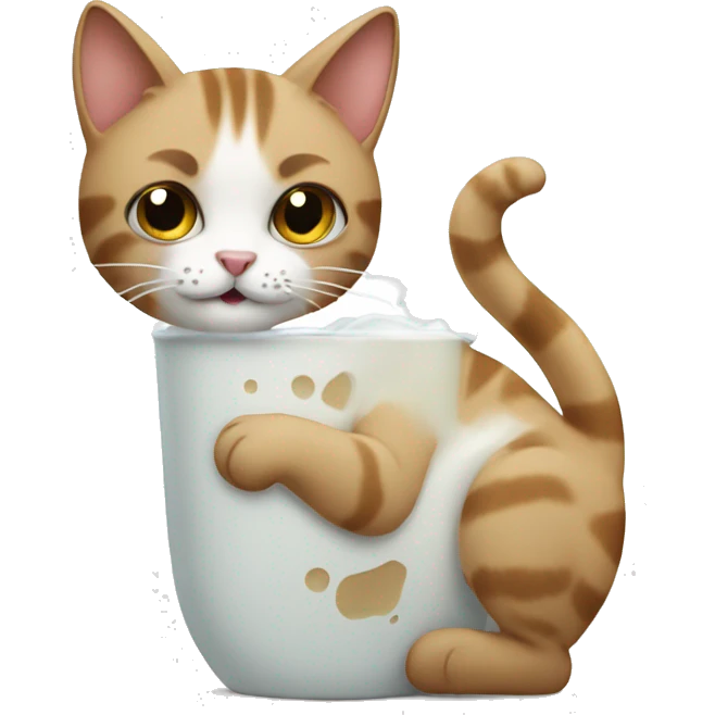 A cat drinking milk emoji