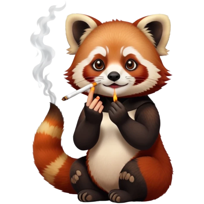 Female red panda smoking a cigarette emoji