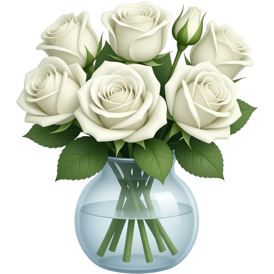 white roses in a vase emoji