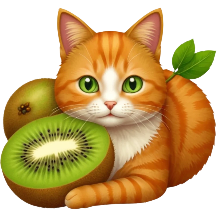 cat with kiwi emoji