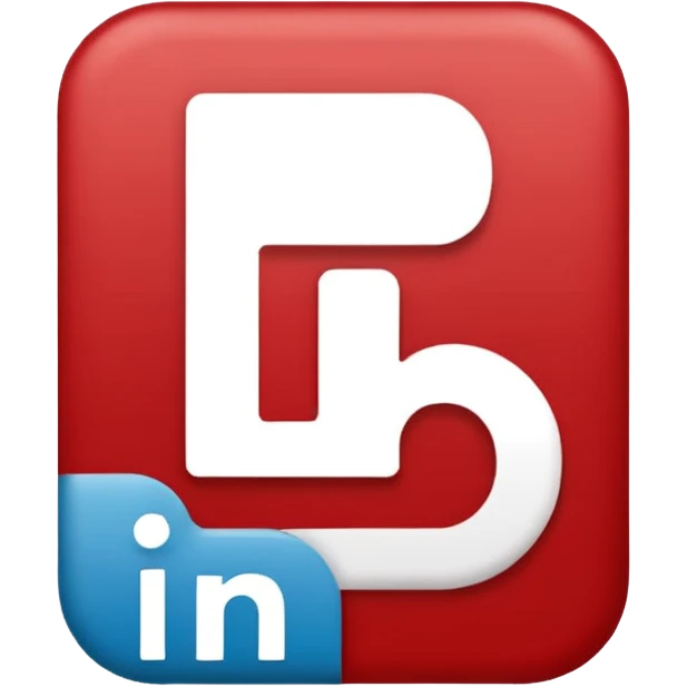 logo linkedin en blanc et rouge emoji