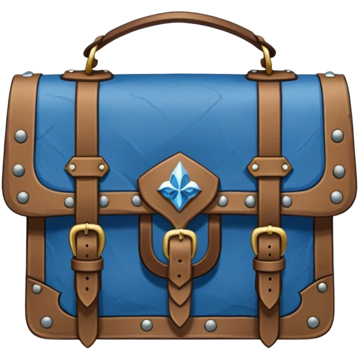 dnd item icon, medieval bag in blue, front view of bag, width and height of image must be equal emoji