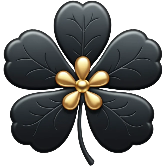 Trébol negro de cinco hojas  emoji