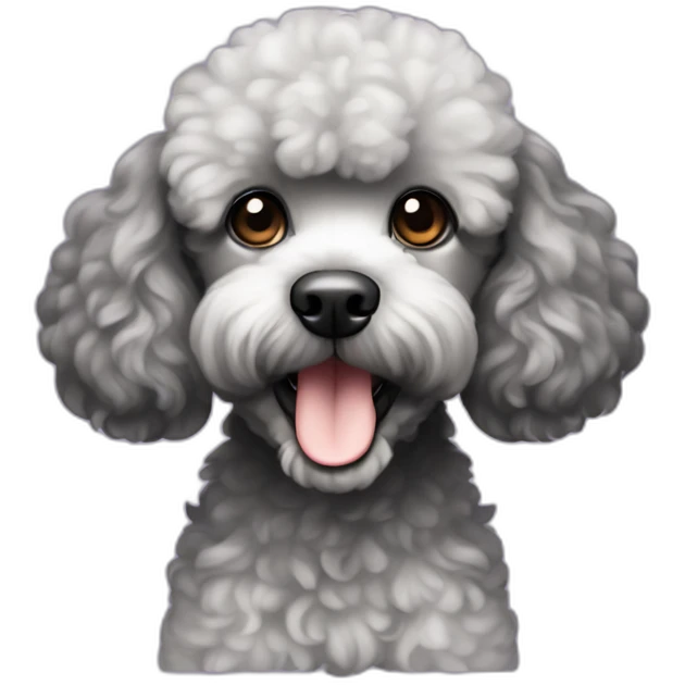 A single Energetic black mini poodle with short hair emoji
