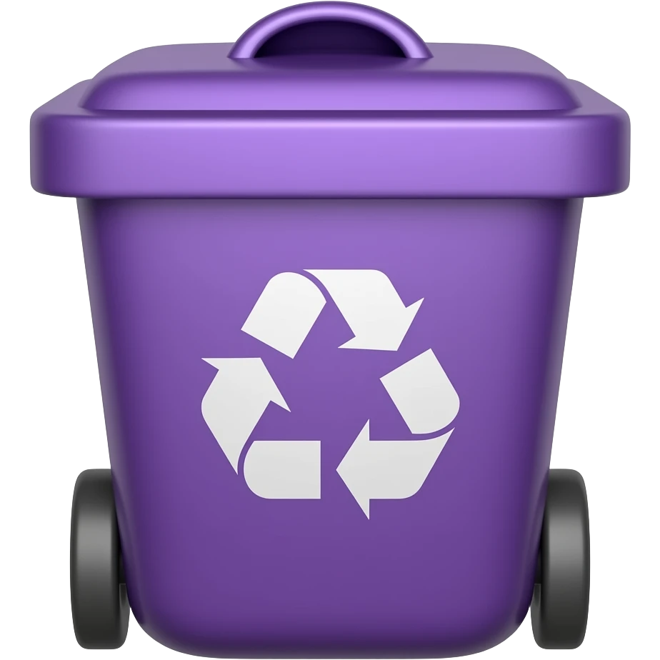 purple recycle bin full emoji