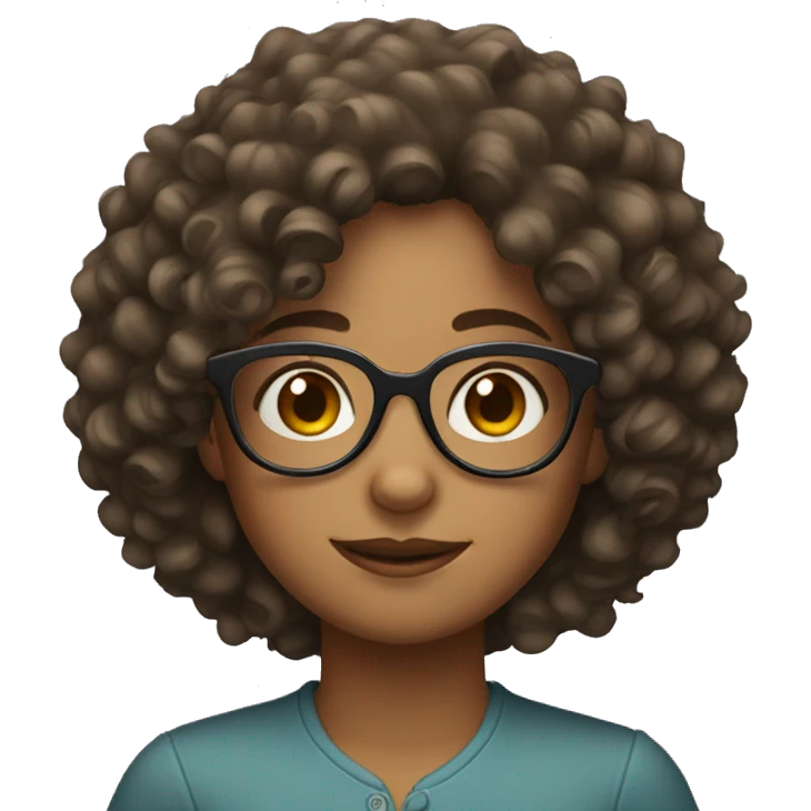 curly hair girl with glasses emoji