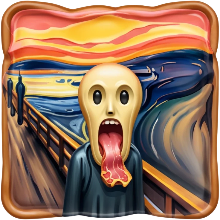 Edvard munch scream with SPAM MEAT landscape  emoji