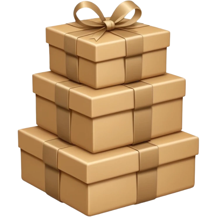 stacks of beautiful beige gifts and brown books emoji