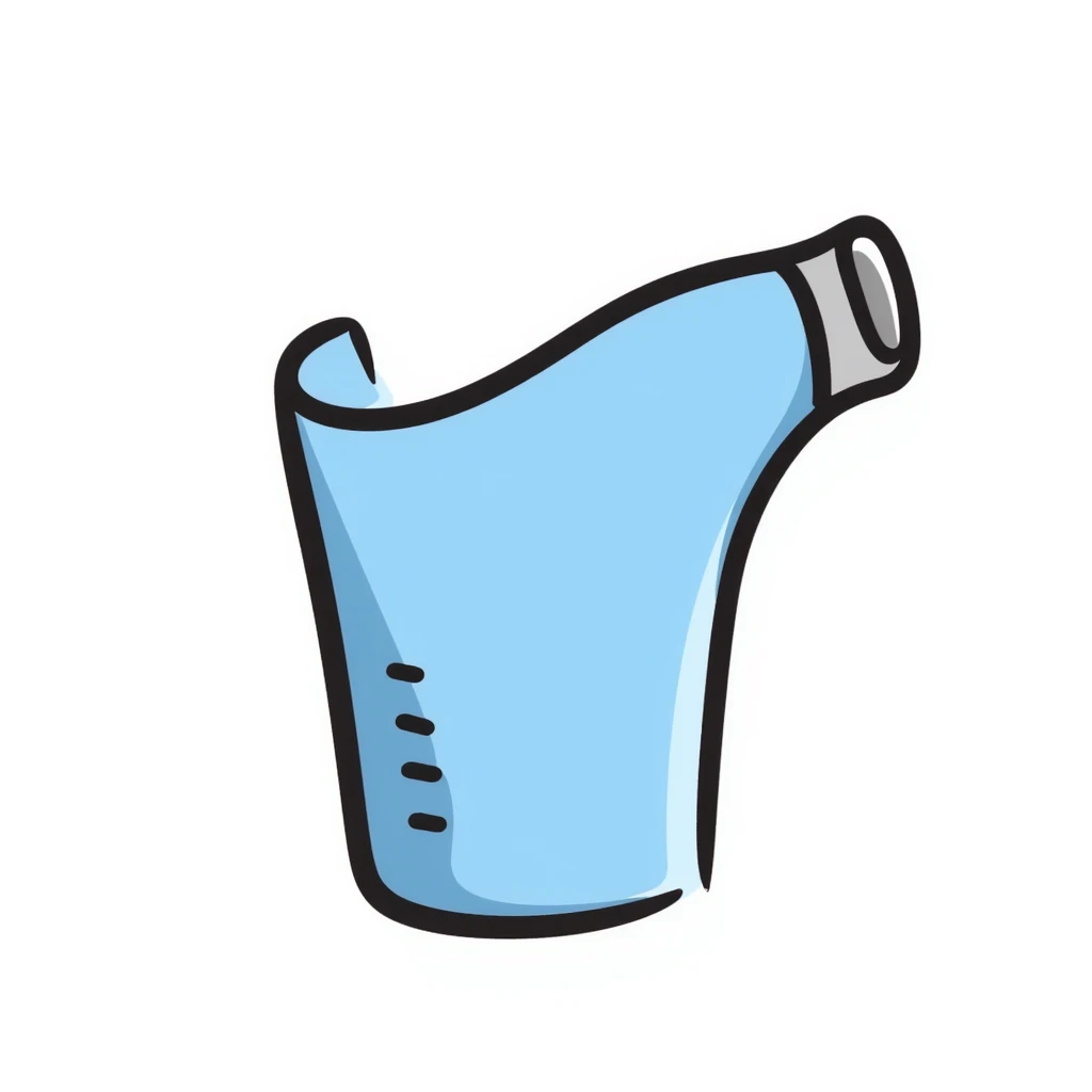 Hand-drawn simple blue VO2 max mouthpiece for exercise testing emoji