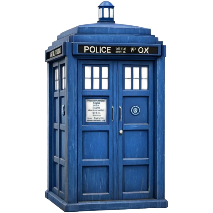 Tardis iconic blue police box, simple and expressive emoji