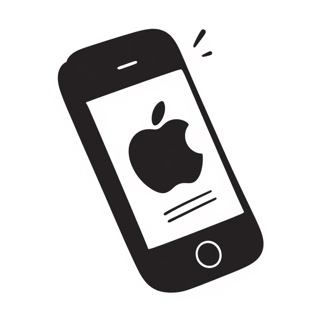 an iPhone, hand drawn doodle style emoji