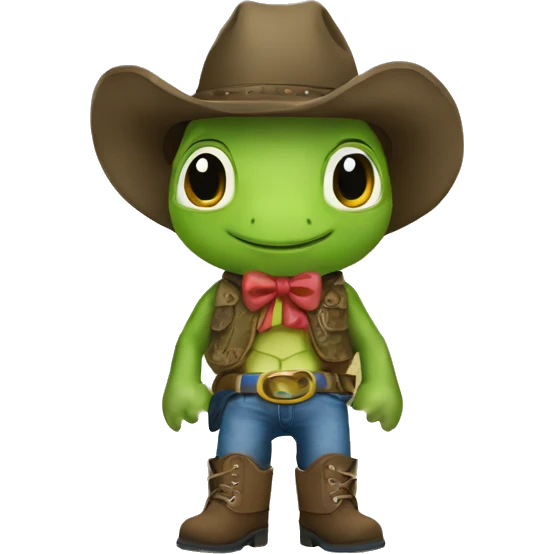 create a camo turtle wearing cowboy boots  emoji