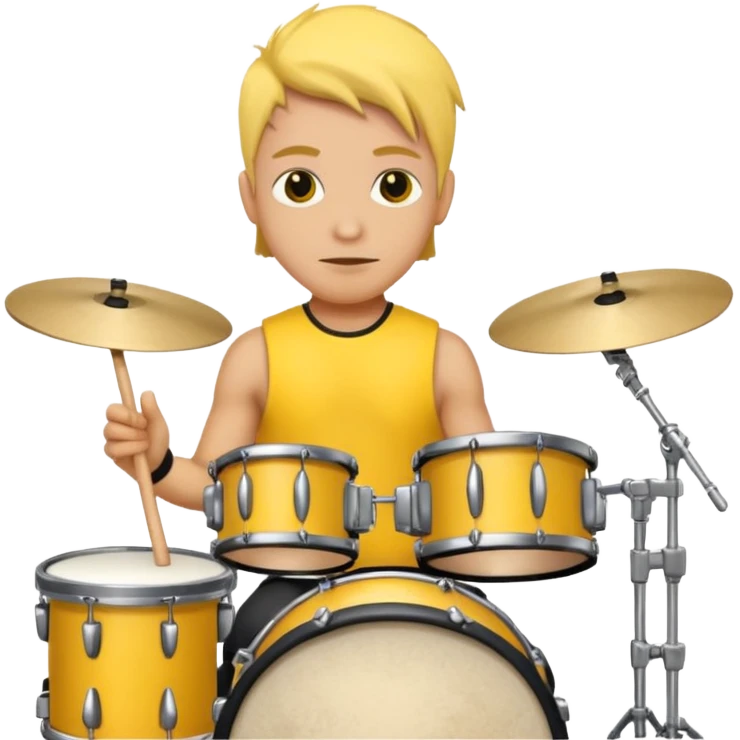drummer with yellow skin at drum kit emoji