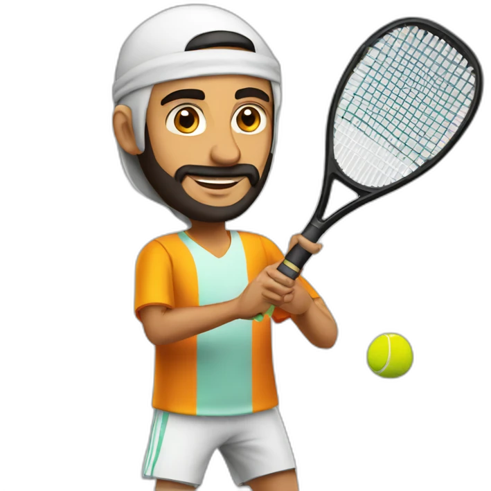 Arab man playing padel tennis emoji