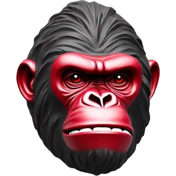 Richard Orlinski red gorilla sculpture of Richard Orlinski emoji