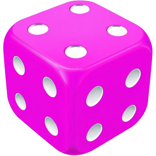 neon pink plue violet dice emoji
