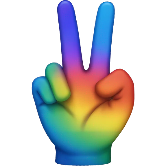Rainbow middle finger emoji