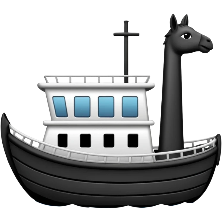 un barco en llamas blanco y negro  emoji
