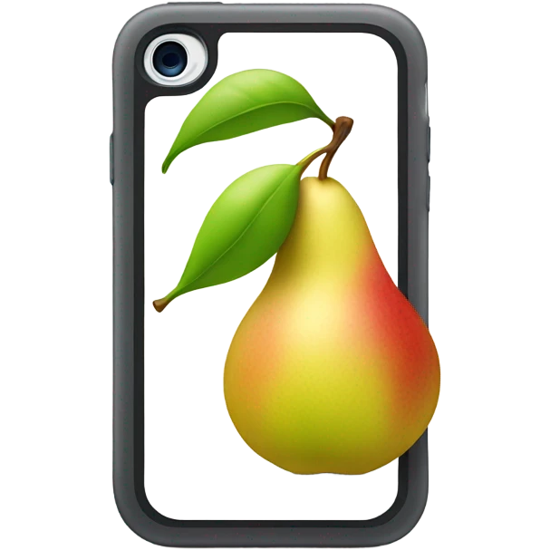 iPhone but instead of an apple on the back put a pear on it  emoji