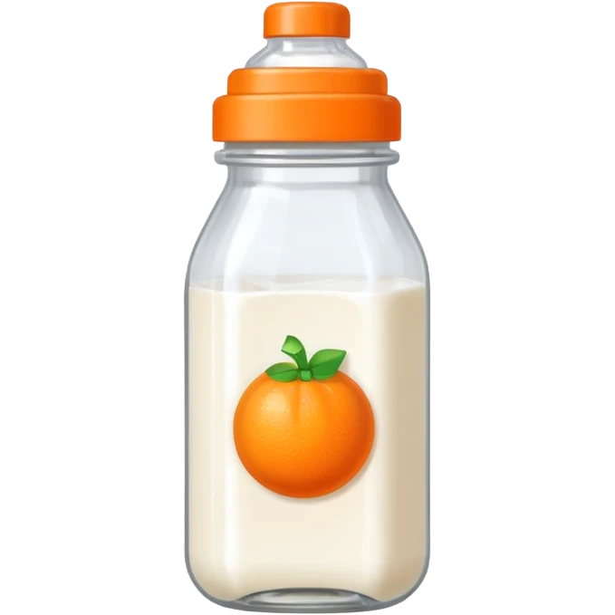 pixel art baby bottle with orange lid emoji