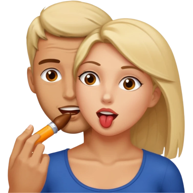 girl emoji sucking the dick of a man emoji