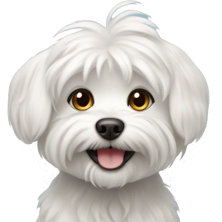 Maltese dog smiling emoji