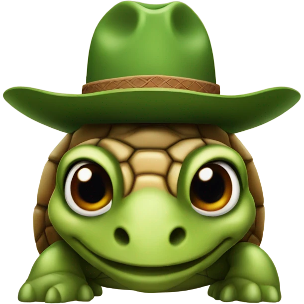 Turtle with cowboy hat emoji