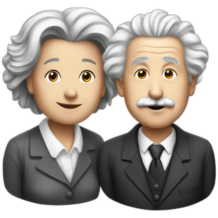 Mixture between merkel and einstein emoji