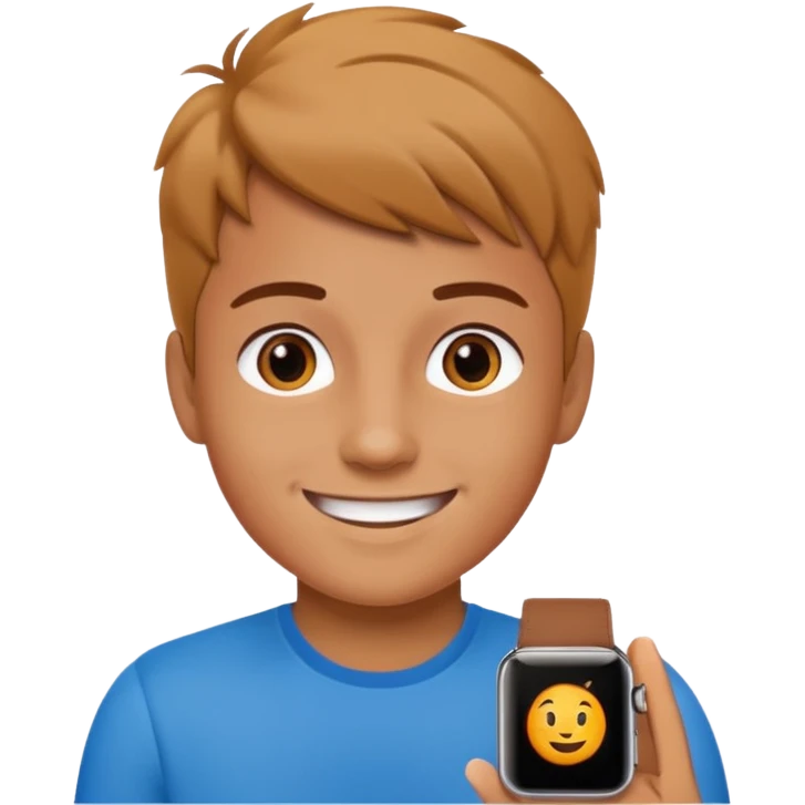 Young person wearing a smartwatch emoji