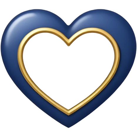 Navy blue and gold heart emoji
