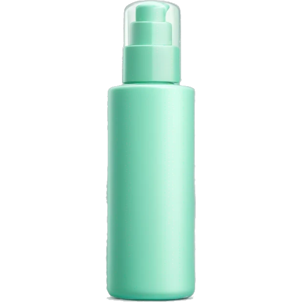 Turquoise pastel Green cosmetic bottle with pump all one colour and matte  emoji