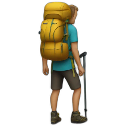 Hiker on top of kilimanjaro emoji